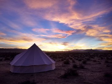 Pink and Blue Cotton Candy Skies over our Dirtbag X Glamping Tent